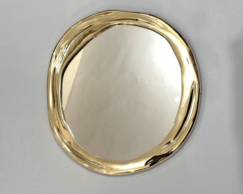 Unlacquered Brass Mirror