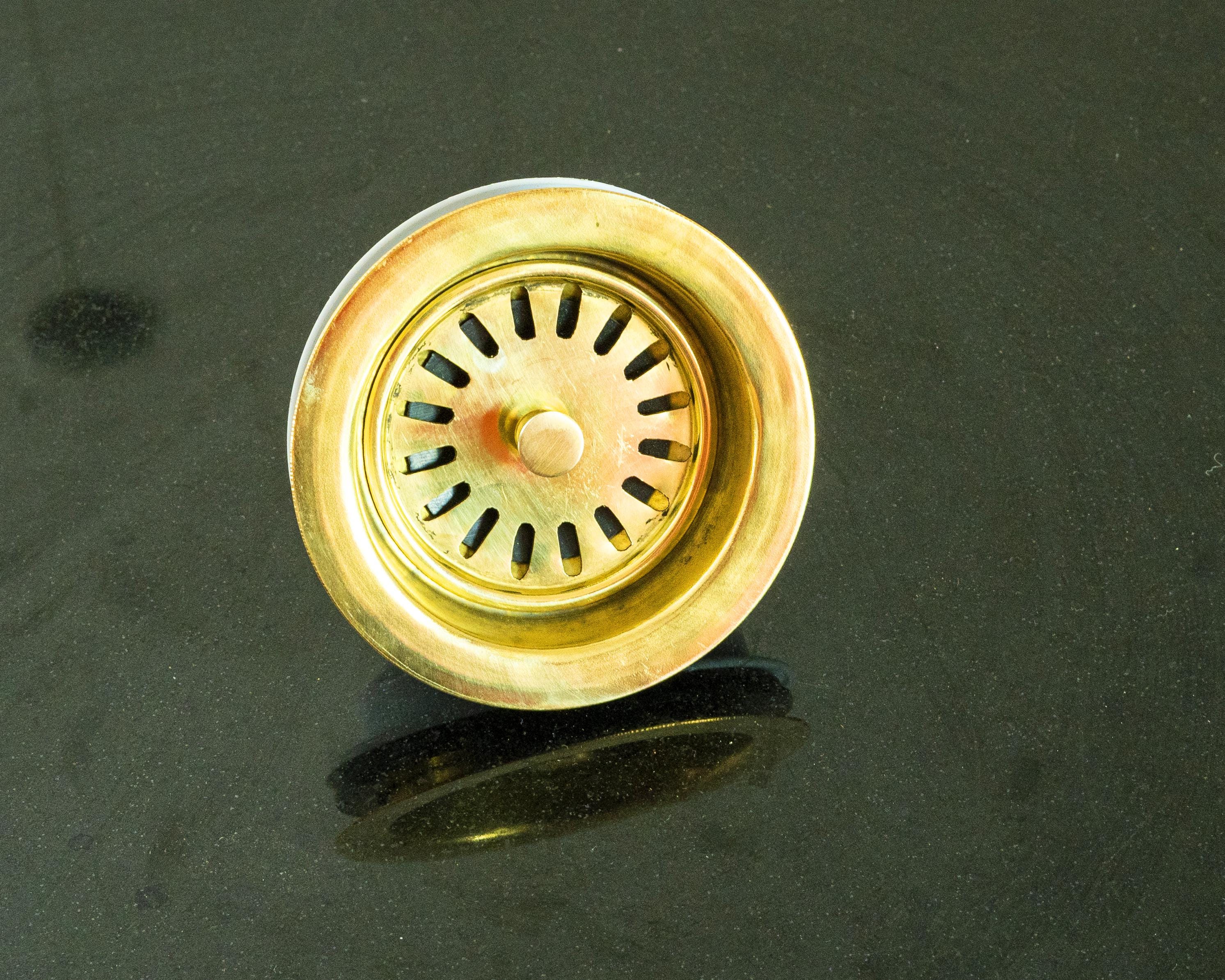 Brass Kitchen Drain Sink, Solid Brass Basket Strainer