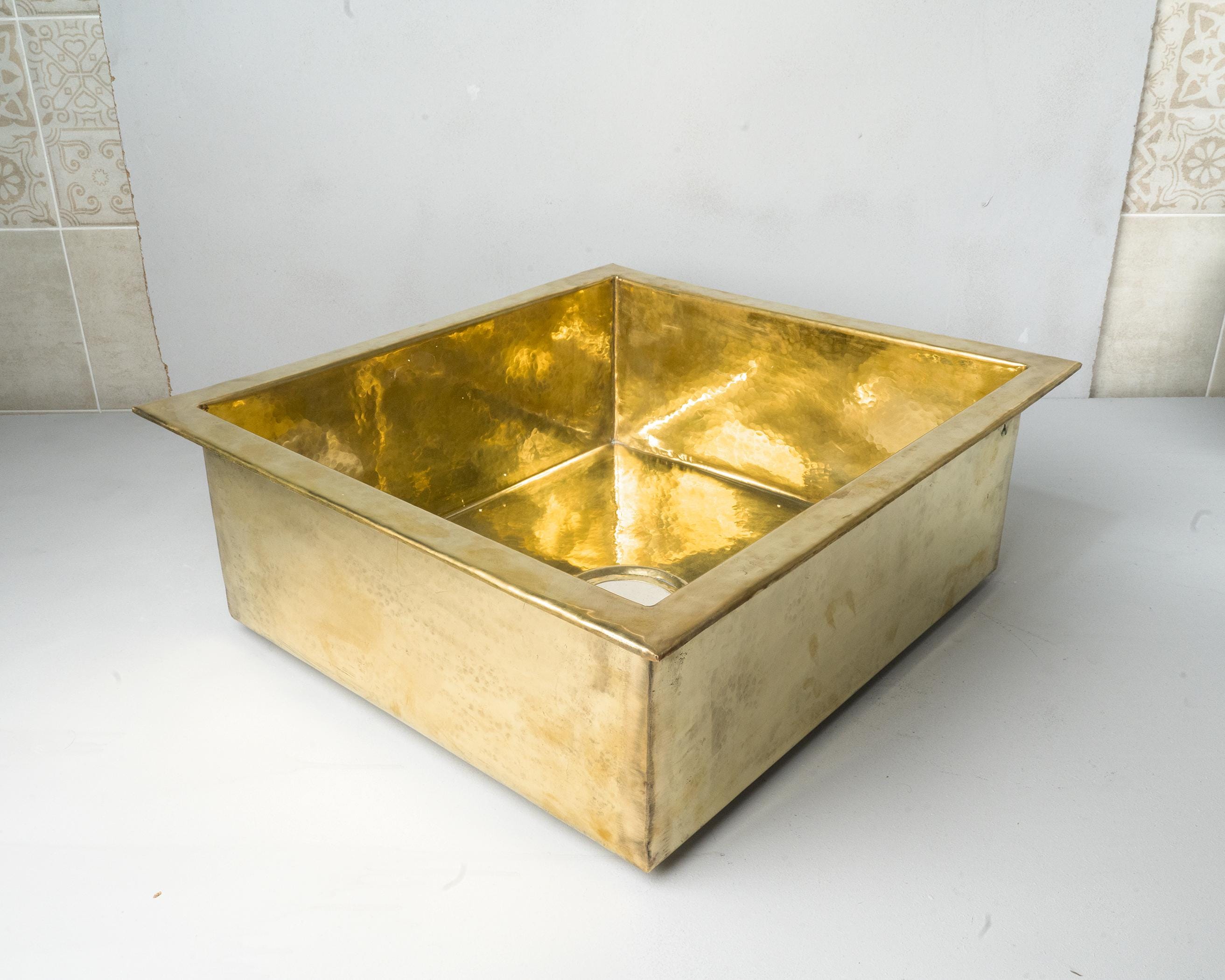 Unlacquered Brass Undermount Kitchen Sink, Island Brass kitchen Sink in Various Size